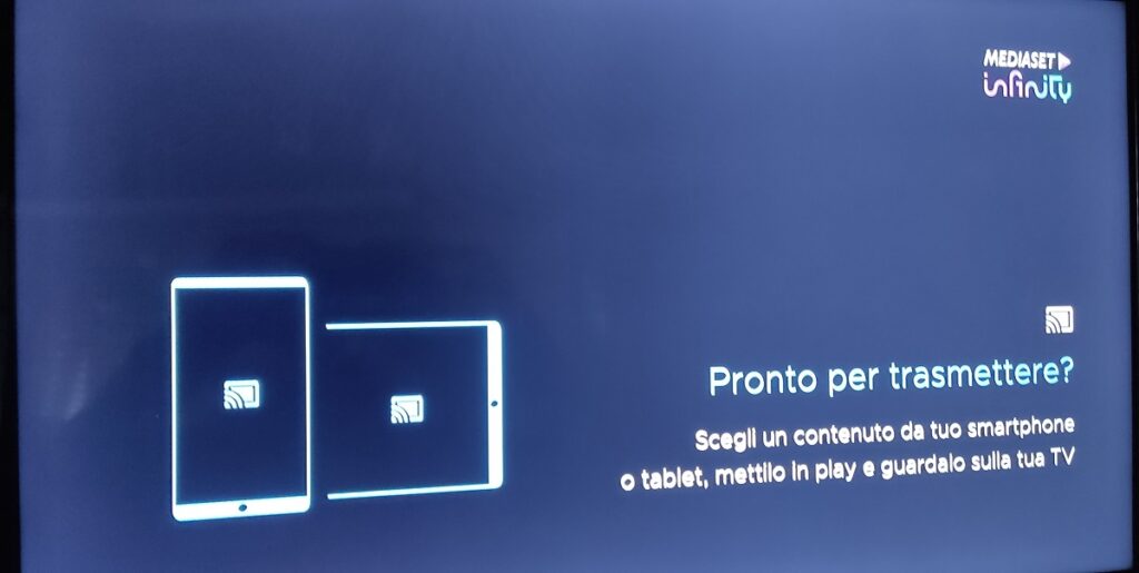 mediaset infinity chromecast integrato